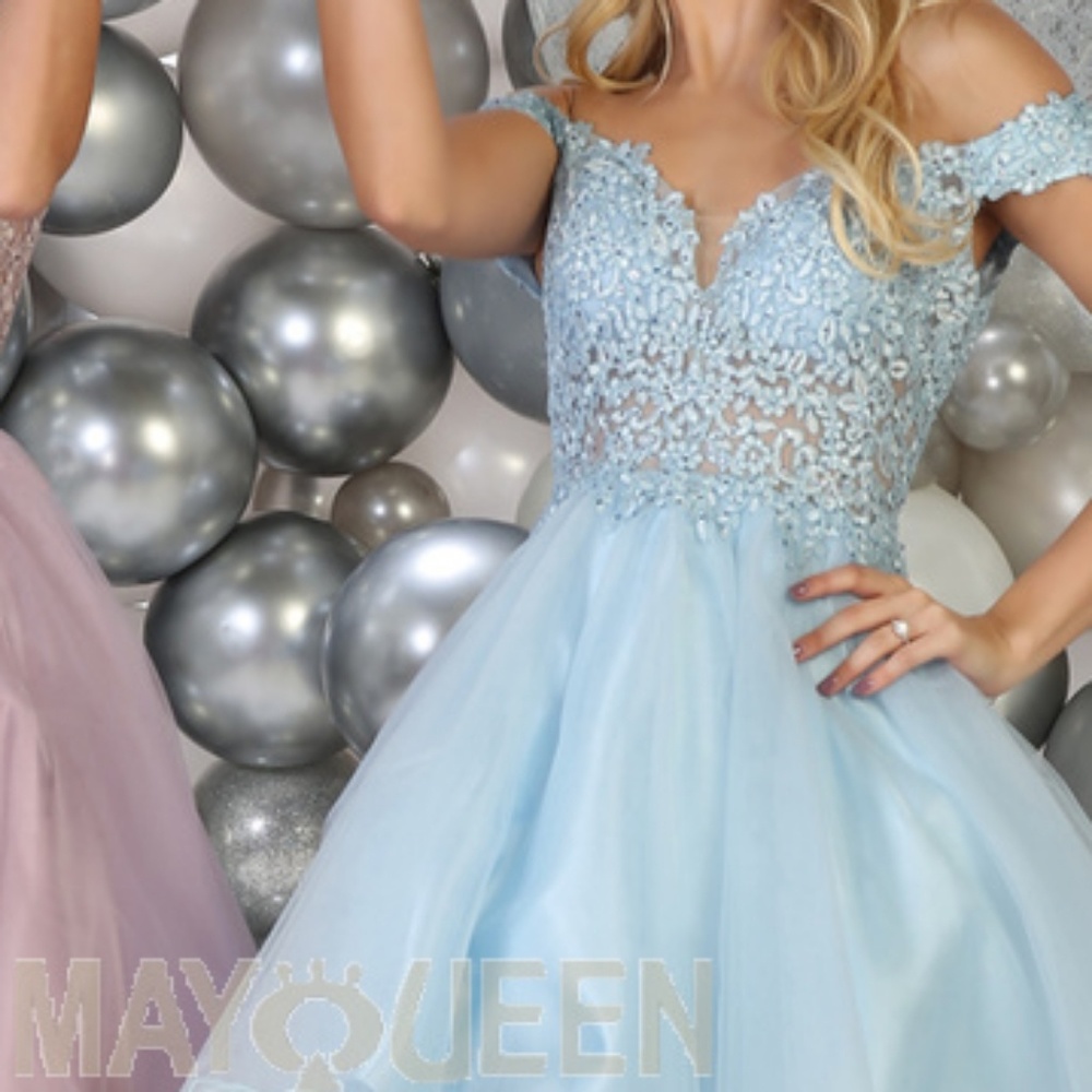 NWT short formal prom homecoming party gown BLUE